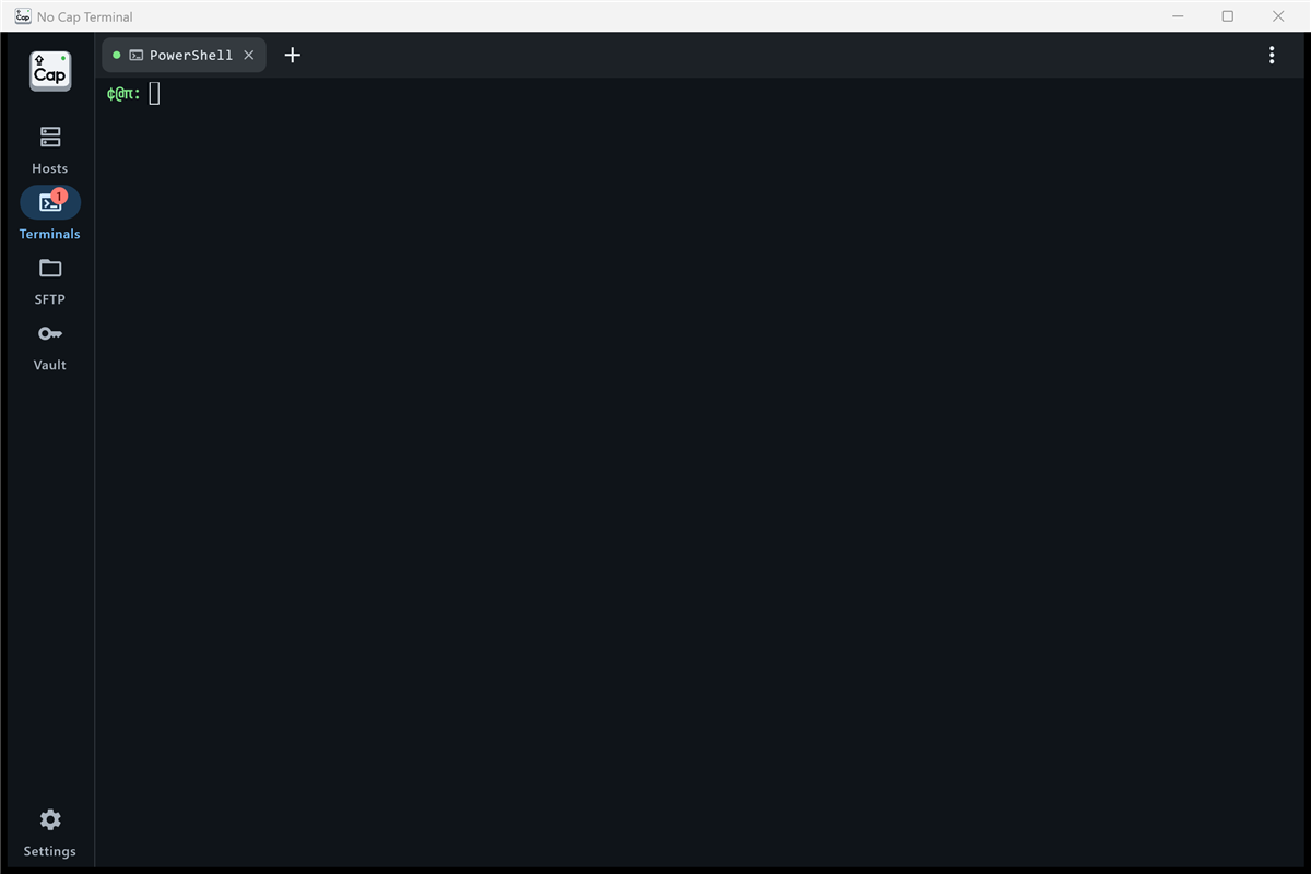 Windows app: terminal
